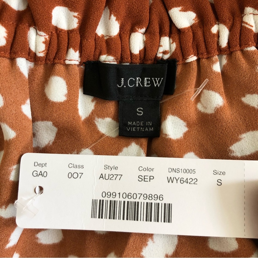 NWT J. Crew Drapey Ruffleneck Top in Brushstroke Printed 365 Crepe S - Picture 4 of 4